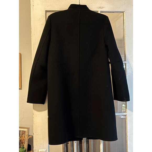 Vintage Luca Venturini US 10 Black 100% Virgin Wool Italian Made Long Coat - Picture 2 of 10
